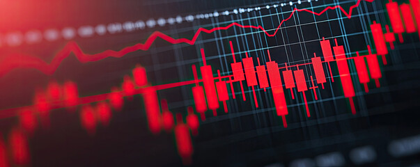 Stock market analysis with visual data representation of fluctuating trends.