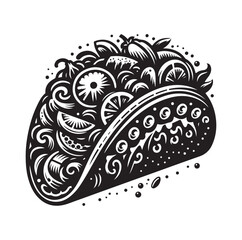 Taco silhouette vector illustration