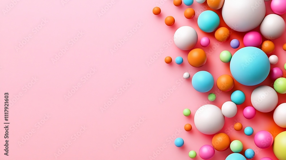 Poster colorful gradient dots on soft pink background,creating a playful and energetic atmosphere