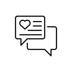 Love letter outline icons, minimalist vector illustration ,simple transparent graphic element .Isolated on white background