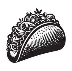 Taco silhouette vector illustration