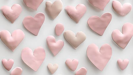 Fototapeta premium minimalist hearts with light pink and beige tone