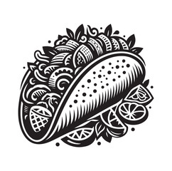 Taco silhouette vector illustration