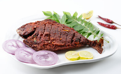 Delicious and spicy Promfet fish fry