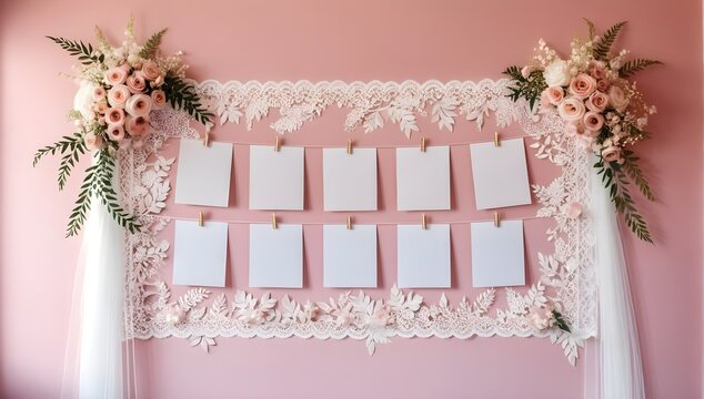 Wedding Decor Mockup with Blank Space for Custom Design