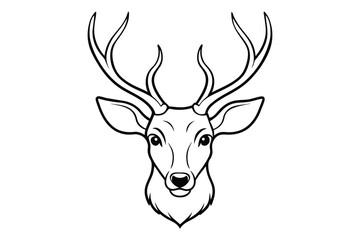 Deer head design vector on white background