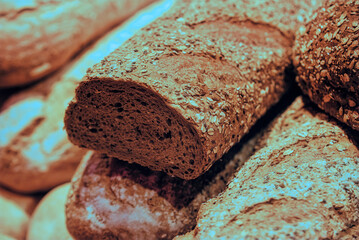 Various sorts of bread close-up