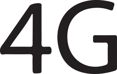 4G sign. Mobile telecommunications technology symbol. Flat vector illustration.