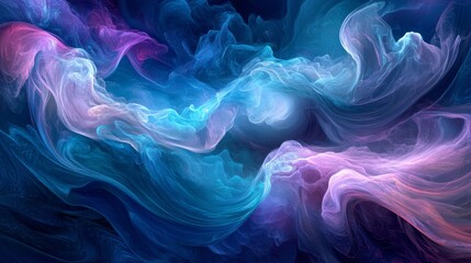 Obraz premium Abstract swirls flow cosmically in a vibrant nebula.