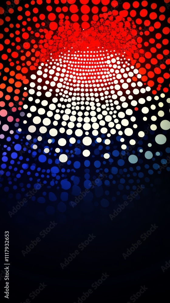 Poster abstract dot tunnel: a captivating graphic of an abstract tunnel formed by a multitude of colorful d