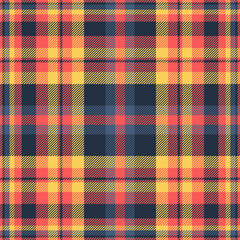 Group textile check plaid, trend texture tartan vector. Paisley background seamless pattern fabric in red and dark colors.