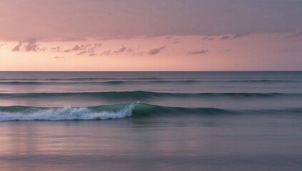 Fototapeta premium Tranquil Ocean Waves at Sunset with Gentle Pastel Skies