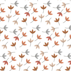 Trendy seamless vector floral pattern. Endless print made of small yellow flowers. Summer and spring motifs. White background. Stock vector illustration.