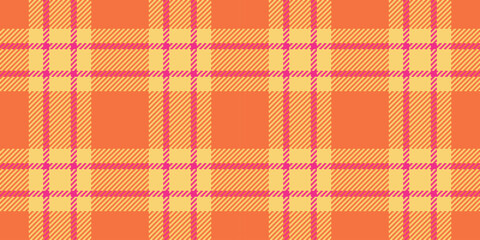 Rag pattern texture seamless, formal fabric plaid check. Sexual vector tartan textile background in orange and amber colors.