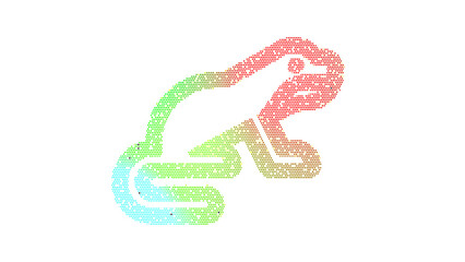 Icon otter is made up of LED square shapes. There are bright diodes and there are black dead diodes