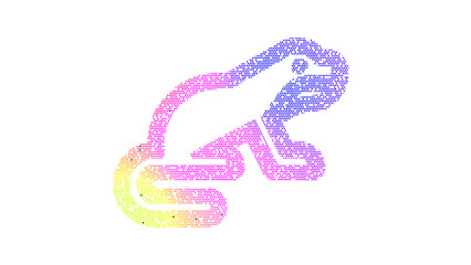 Icon otter is made up of LED square shapes. There are bright diodes and there are black dead diodes