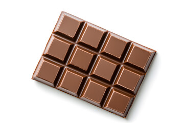 Fototapeta premium Pieces of milk chocolate bar isolated on white background