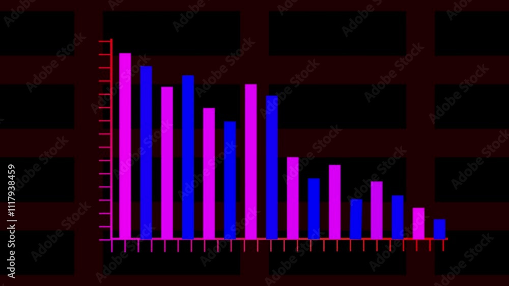 Poster financial market falling colorized indication moving perspective isolated abstract neon business gra