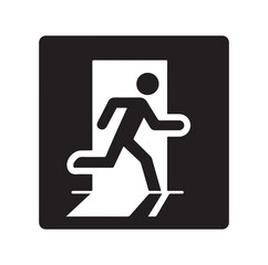 Emergency exit Vector illustration, escape route sign and symbol