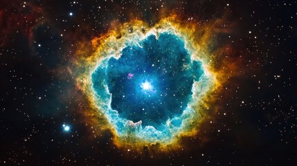 Fototapeta premium Cosmic Wonder: Ring Nebula's Celestial Dance