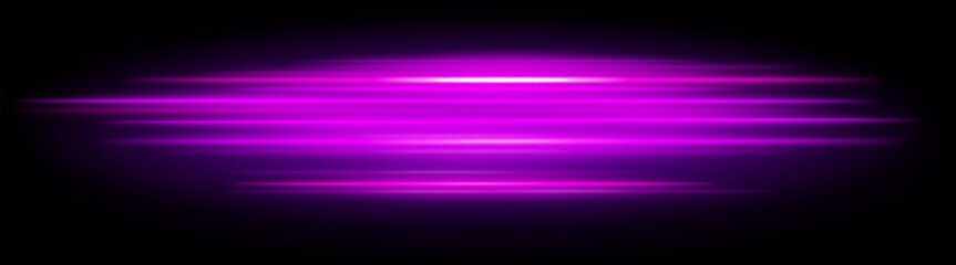 Purple motion blur icon. Dynamic horizontal streaks, glowing purple light, abstract motion effect, futuristic energy, speed visual, modern lighting decor, radiant design