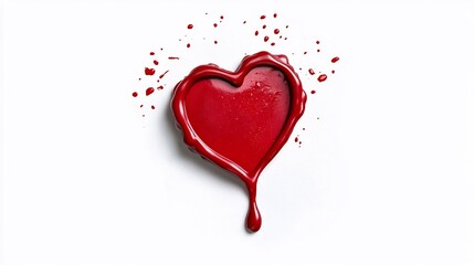 Bleeding Heart in Watercolor Design on White Background