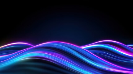 Vibrant Colorful Wavy Light Trails on a Dark Background