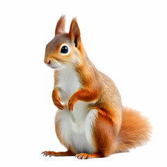 Obraz premium Eurasian red squirrel isolated on the blank background