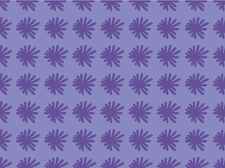 Purple snowflakes and pompoms. Seamless vector pattern for design and decoration. 