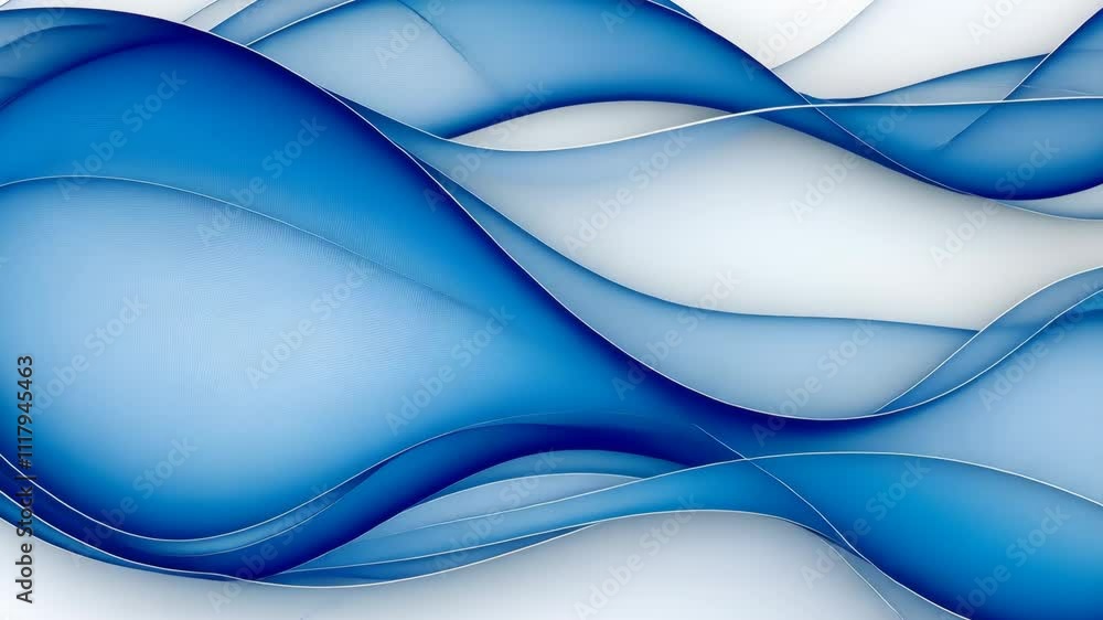 Poster abstract blue wave pattern illustrating fluid dynamics and modern artistic design