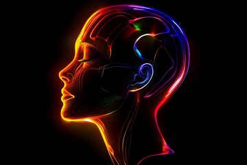 Illuminated abstract representation of artificial intelligence and digital consciousness innovation