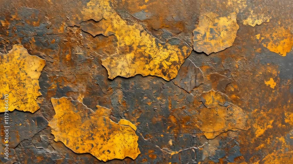 Poster grunge texture of rusty metallic surface with peeling paint and abstract color patterns