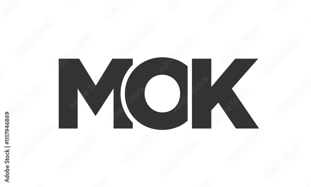 Poster MOK logo design template with strong and modern bold text. Initial based vector logotype featuring simple and minimal typography. Trendy company identity.