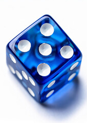 two blue dices on white background for design purpose