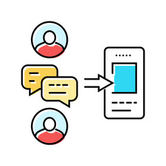 design critique ux ui color icon vector. design critique ux ui sign. isolated symbol illustration