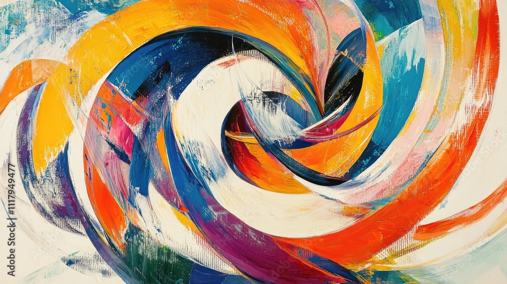 Poster swirling lines and vibrant colors creating a bold, dynamic background full of energy and movement