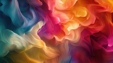 Obraz premium A background with soft, flowing curves in a gradient of bright, vibrant colors, creating a sense of movement