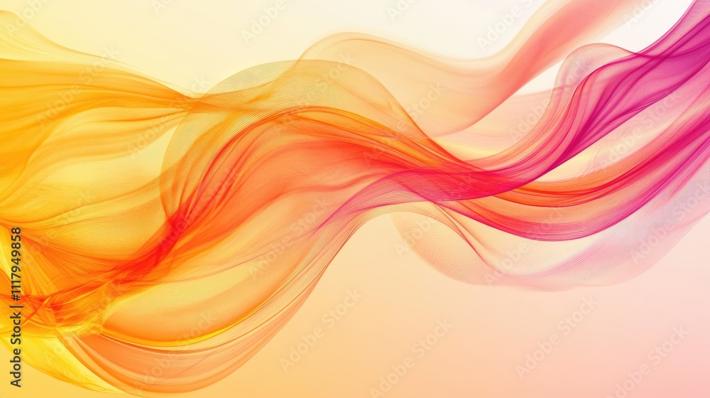 Poster a colorful background with flowing curves and gradients, forming a harmonious and modern abstract pa