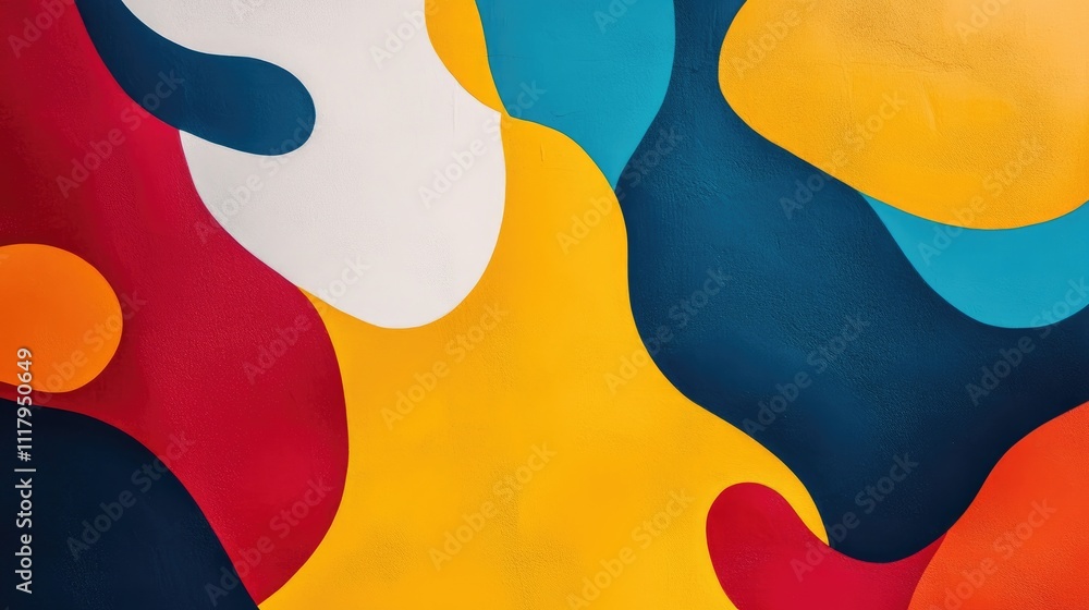 Poster abstract shapes with bold, vibrant colors, creating a unique and modern background design