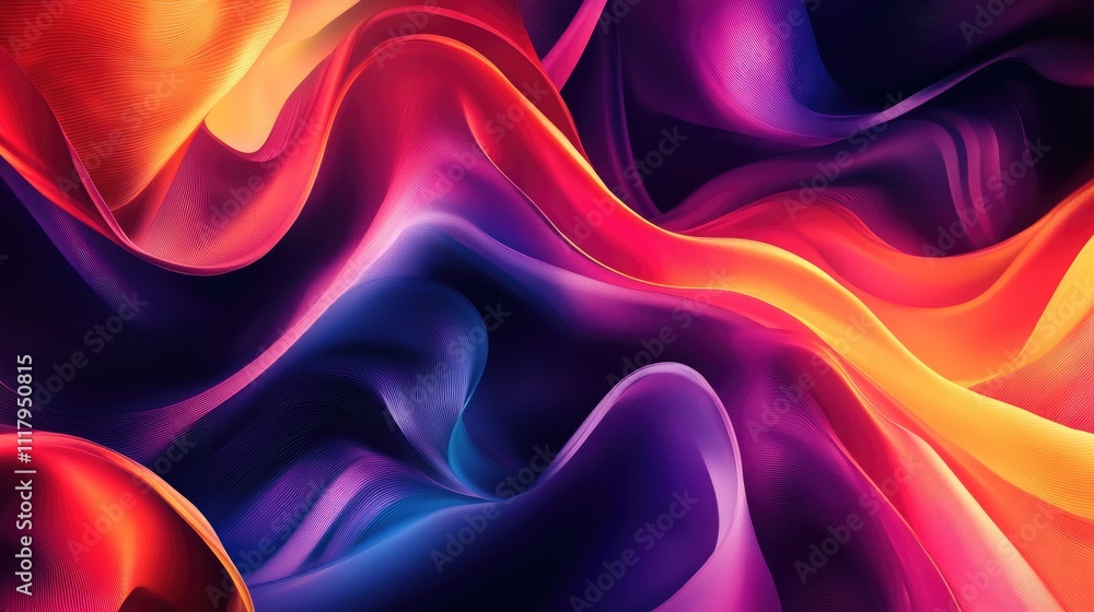Poster bold spiral patterns in dynamic, vibrant colors, creating a striking and energetic background design