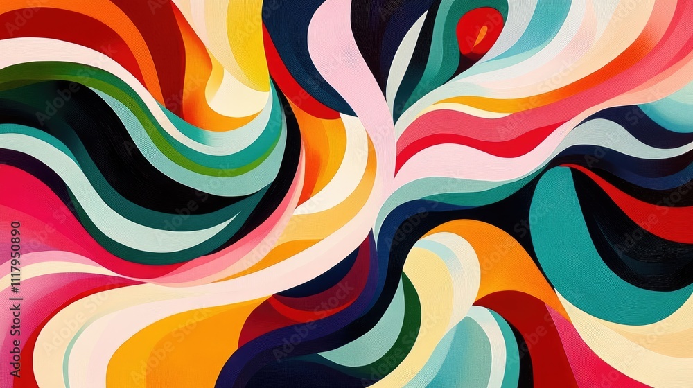 Aufkleber bold spiral patterns in dynamic, vibrant colors, creating a striking and energetic background design