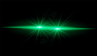 Dual green starburst. Bright intersecting beams, glowing particles, radiant light effects, warm illumination, abstract lighting design, futuristic energy, decorative visuals