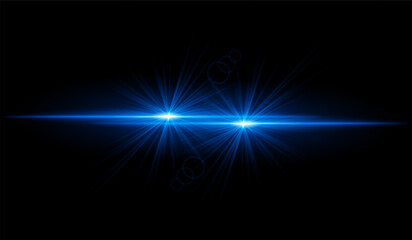 Dual Blue starburst. Bright intersecting beams, glowing particles, radiant light effects, warm illumination, abstract lighting design, futuristic energy, decorative visuals