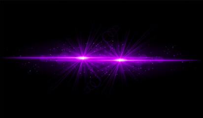 Dual purple starburst. Bright intersecting beams, glowing particles, radiant light effects, warm illumination, abstract lighting design, futuristic energy, decorative visuals