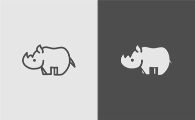 rhino  vector cartoon animals illustration