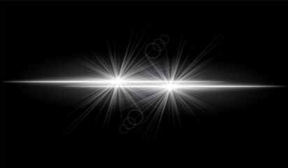 Dual white starburst. Bright intersecting beams, glowing particles, radiant light effects, warm illumination, abstract lighting design, futuristic energy, decorative visuals