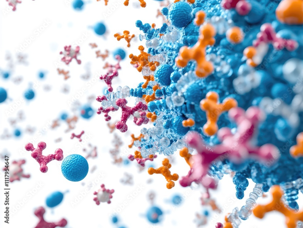 Aufkleber colorful image of a bunch of different colored balls and spheres. the image is abstract and has a pl