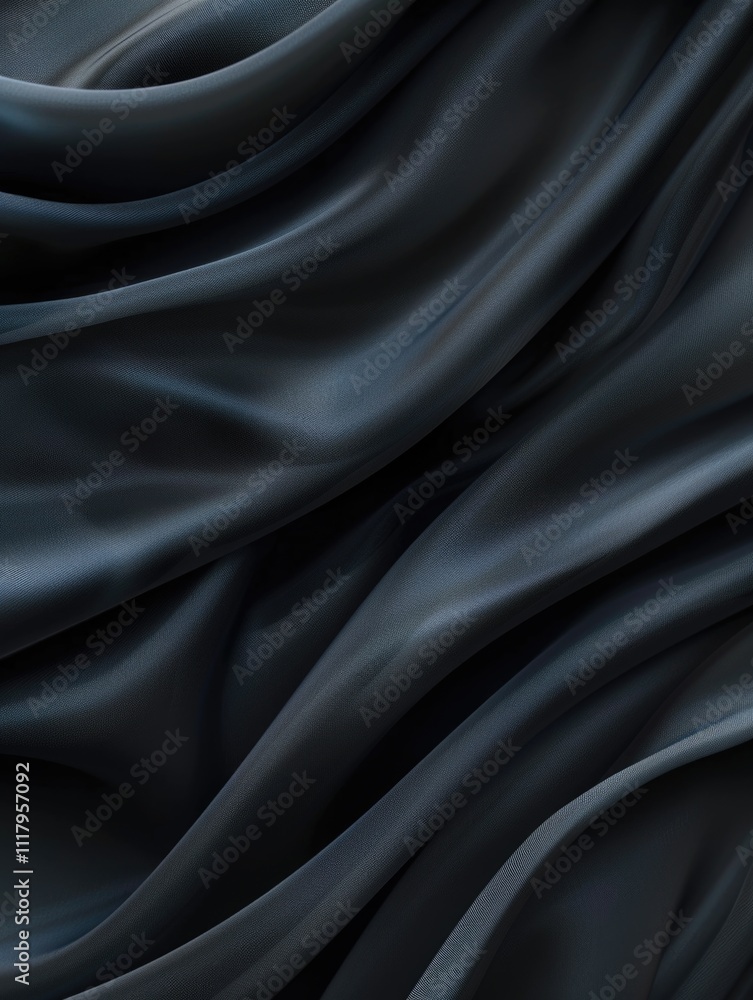 Aufkleber black fabric with a pattern of lines and dots. the fabric is folded and has a shiny appearance