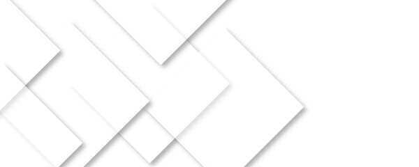 Modern and minimal concept white and gray abstract square pattern background. Elegant  geometric background with copy space template design for business, presentation, banner.