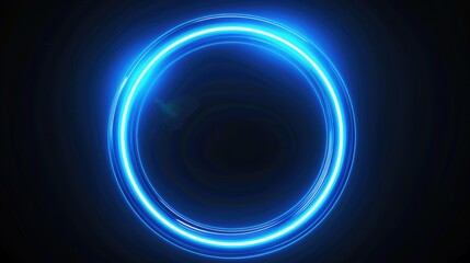 Glowing blue circular motion, possibly emanating from a device or light show. Abstract representation with multiple loops.
